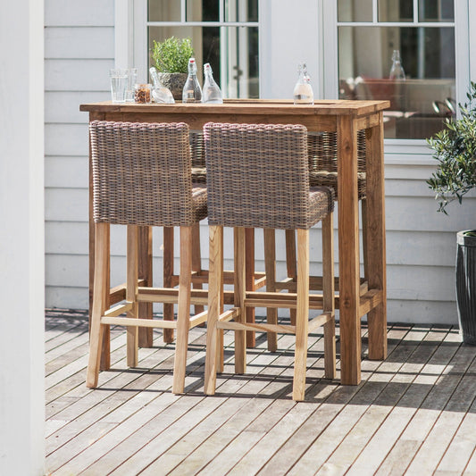 St Mawes Drinks/Planter Outdoor Bar Table 120cm Teak by Garden Trading