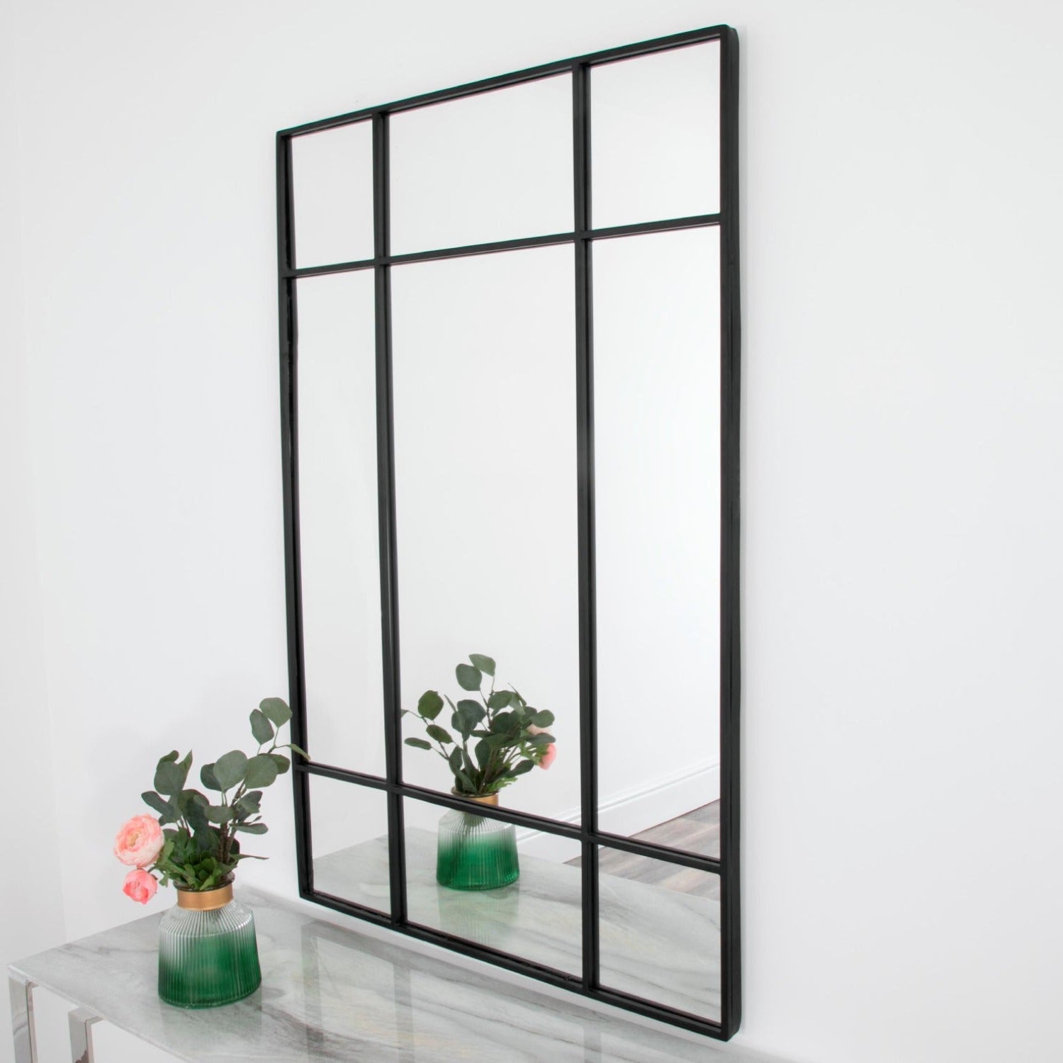Modern pane mirror - black by Native