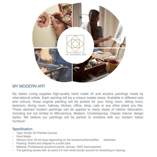 Hand painted set of 3 wall art paintings on canvas