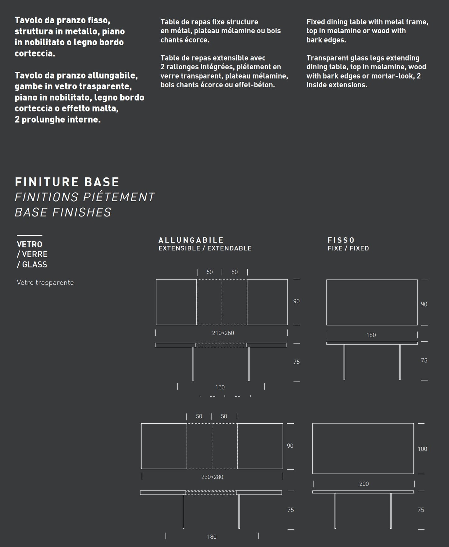 Meridiano Fixed Dining Table by Altacom