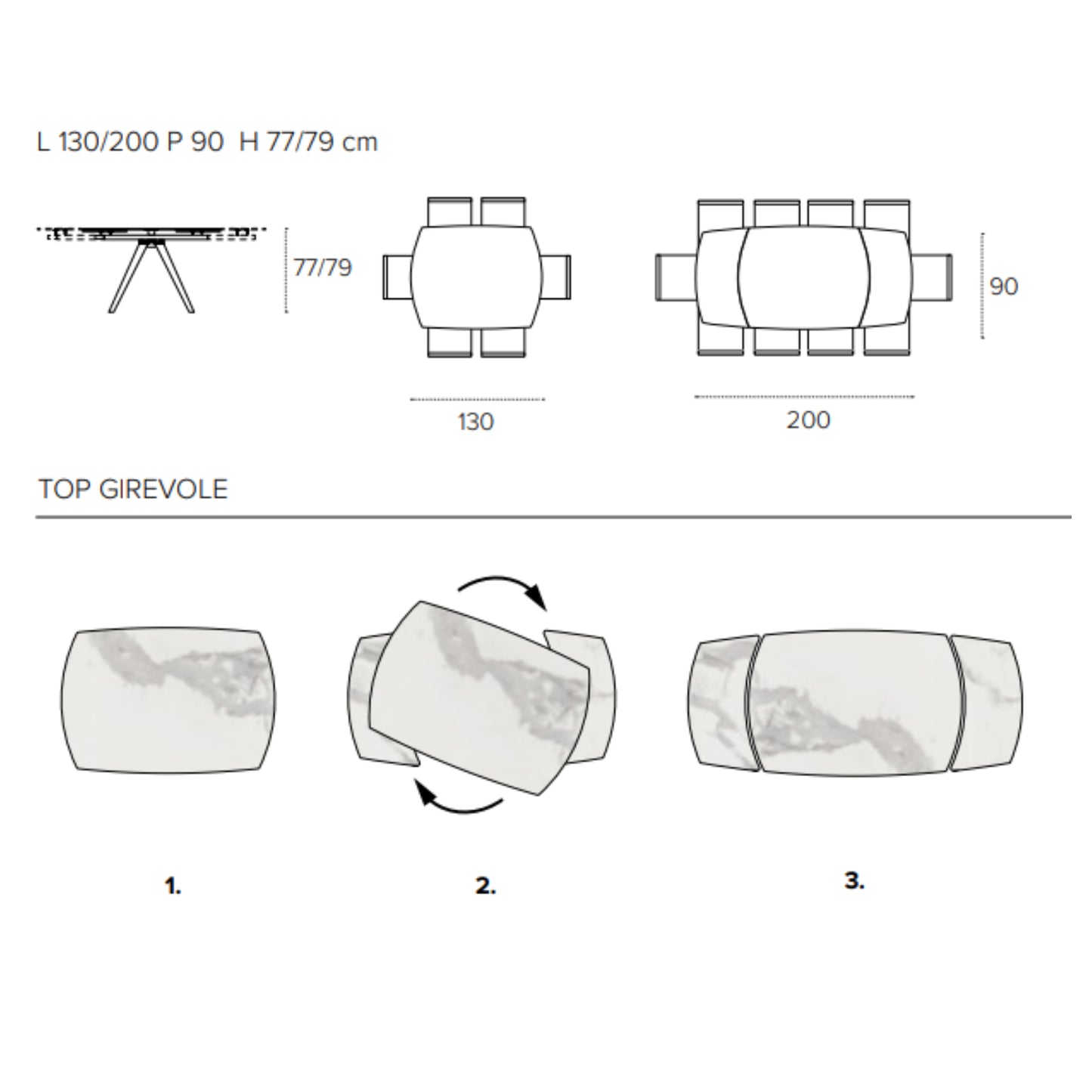 Vortice round extending dining table by Target Point
