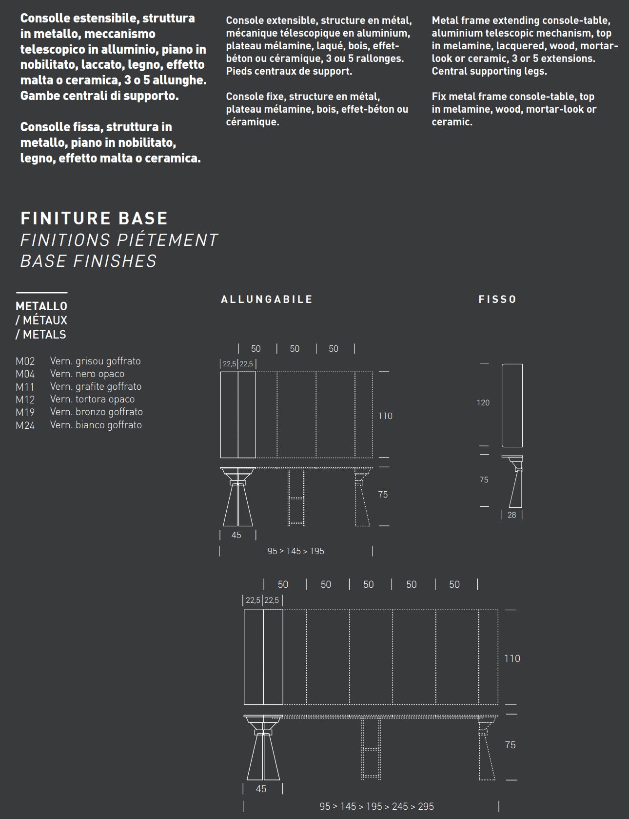 Genesi Extendable Console Table by Altacom