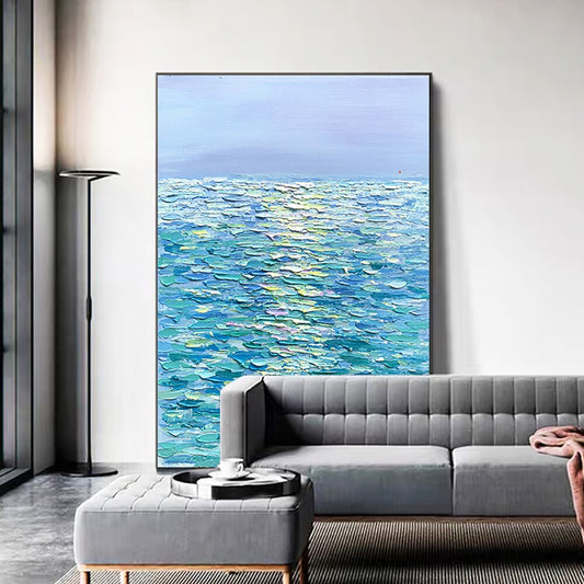 Abstract modern oil sea original hand painted canvas