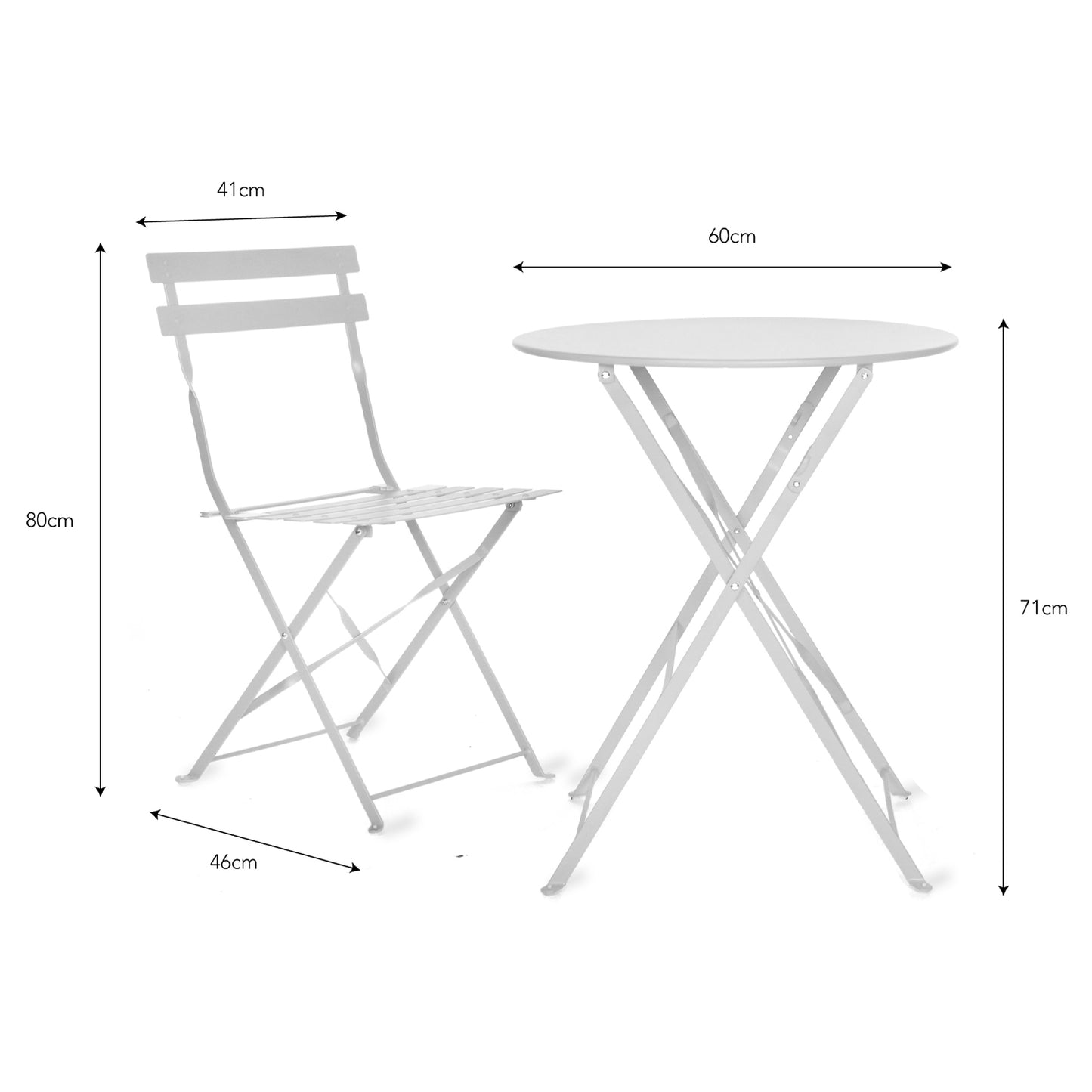 Rive Droite Bistro Outdoor Set Small Chalk Steel by Garden Trading