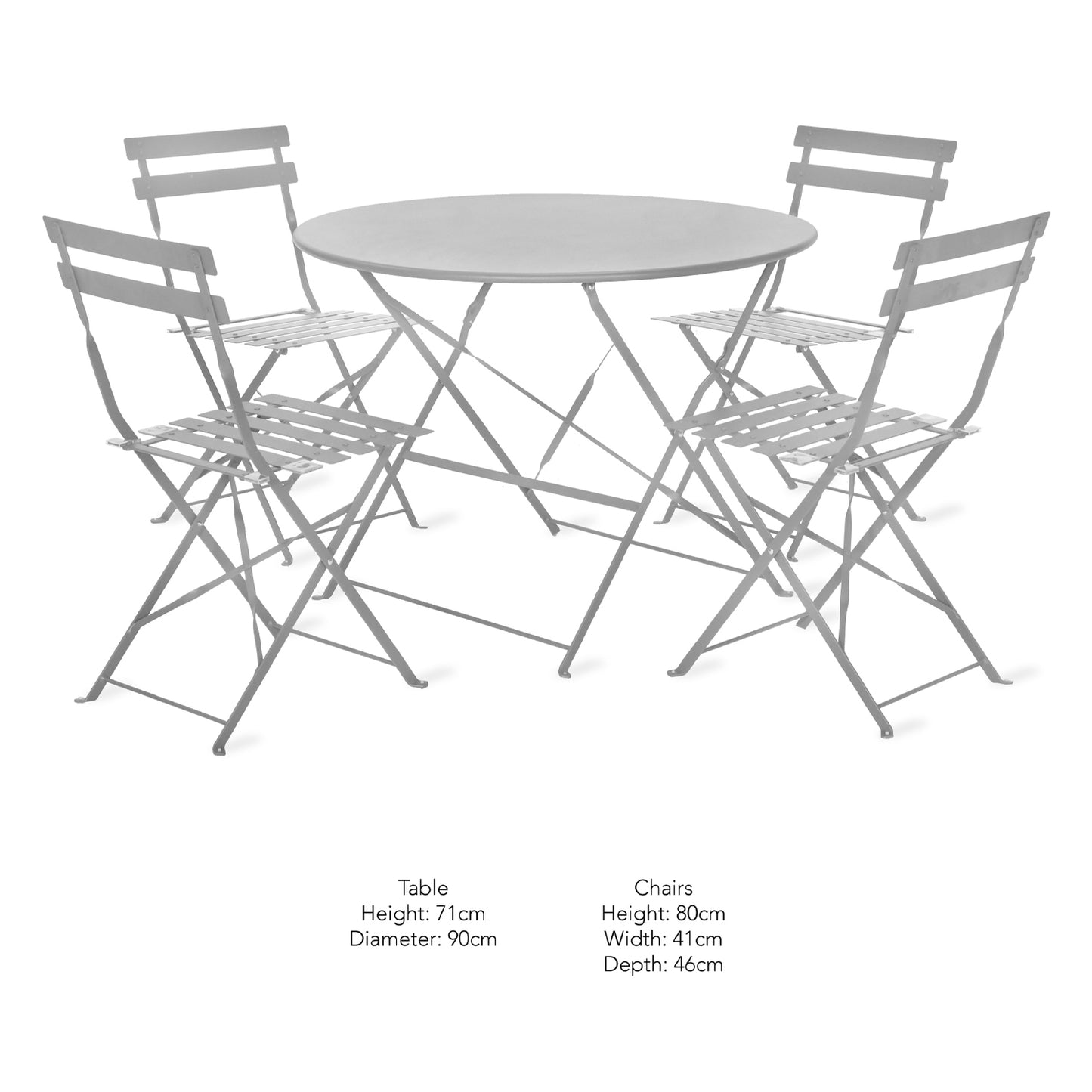 Rive Droite Bistro Outdoor Set Large Chalk Steel by Garden Trading