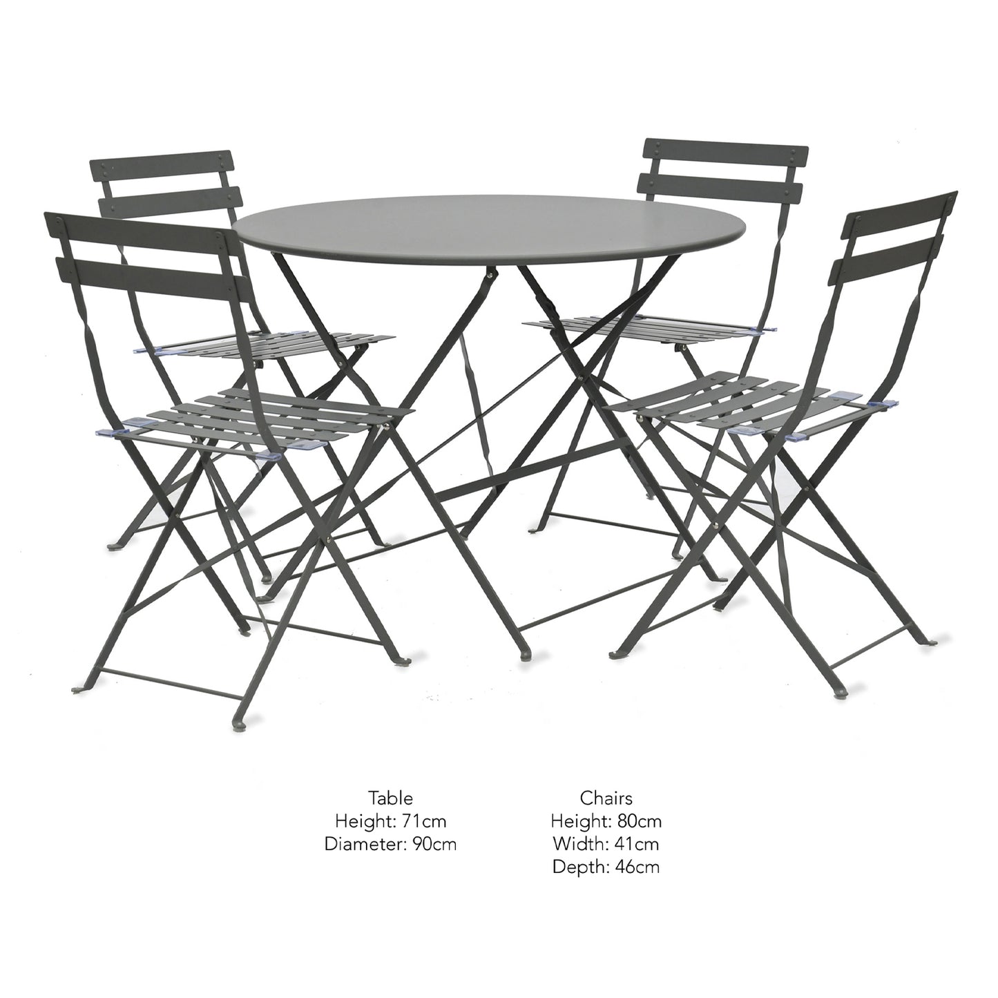 Rive Droite Bistro Outdoor Set Large Carbon Steel by Garden Trading