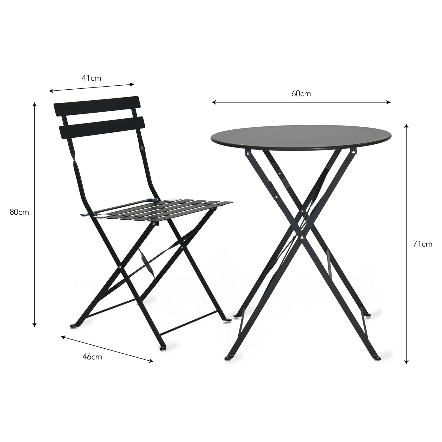 Rive Droite Bistro Outdoor Set Small Carbon Steel by Garden Trading