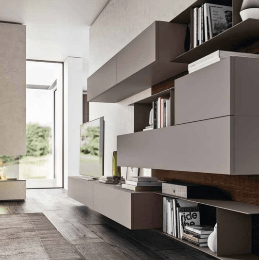 Large wall mounted Day-16 TV media unit by Orme - myitalianliving