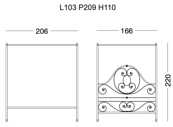 Elisabetta Wrought Iron Bed by Tonin Casa