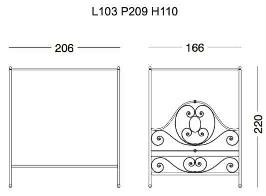 Elisabetta Wrought Iron Bed by Tonin Casa