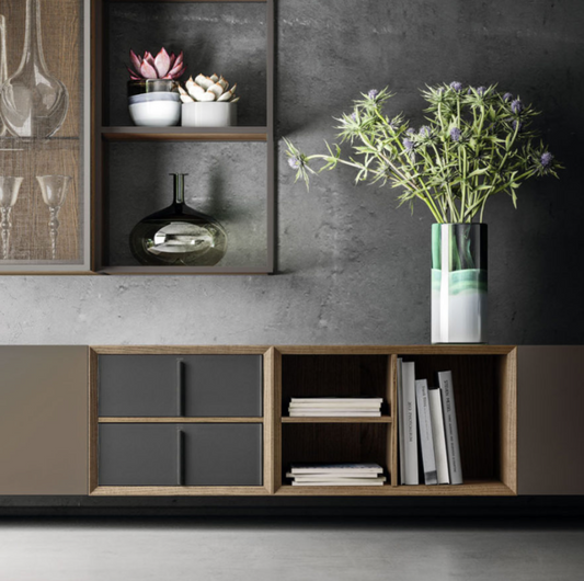 Day-6 TV Media Unit with Glass Cabinets by Orme | Italian Modular Design
