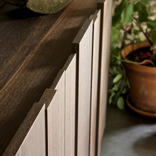 Stripe design heat treated oak sideboard by Dall'Agnese - myitalianliving