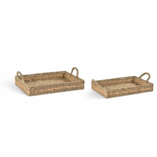 Set of 2 Natural Bayford Woven Tray