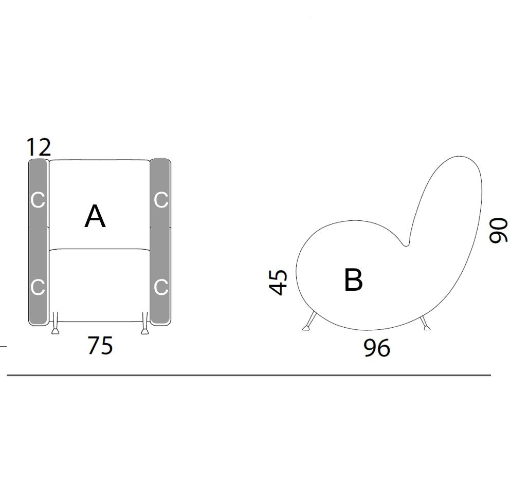 Ata Upholstered Armchair by Adrenalina by Simone Micheli
