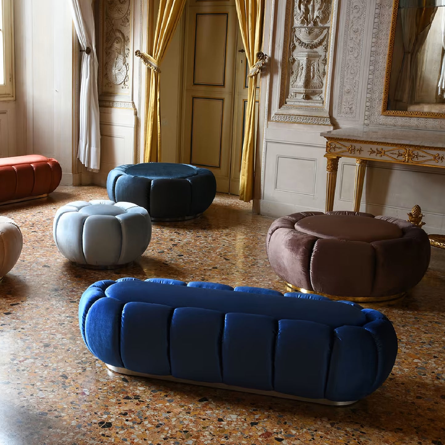 Arke Large Taupe Pouf by Domingo Salotti