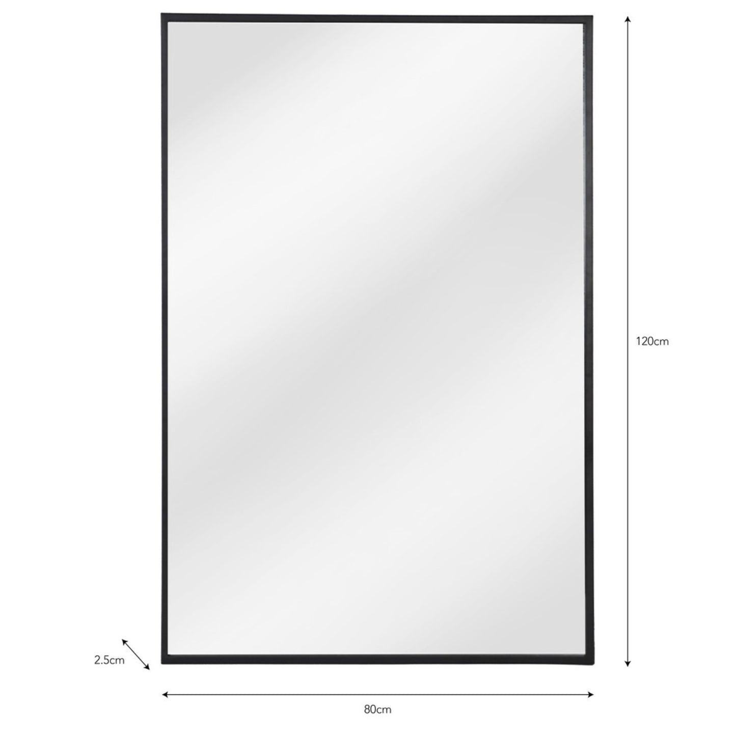 Avening Rectangular Wall Mirror 120x80cm in Black by Garden Trading - Iron