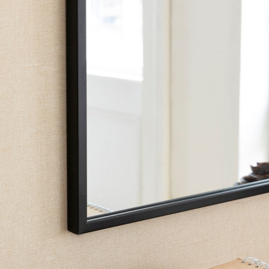 Avening Square Wall Mirror 90x90cm in Black by Garden Trading - Iron