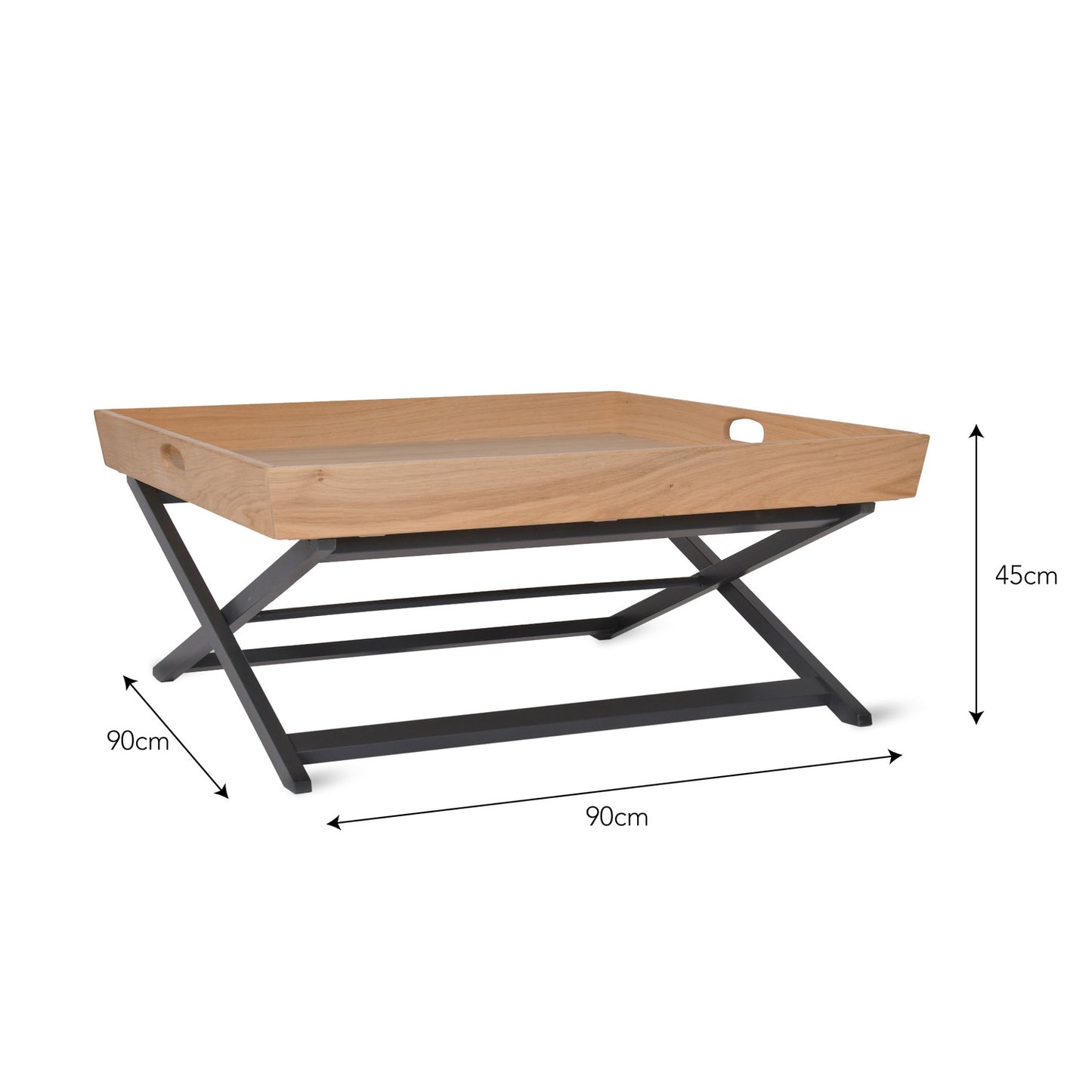 Butlers Coffee Square Table in Carbon by Garden Trading - Oak