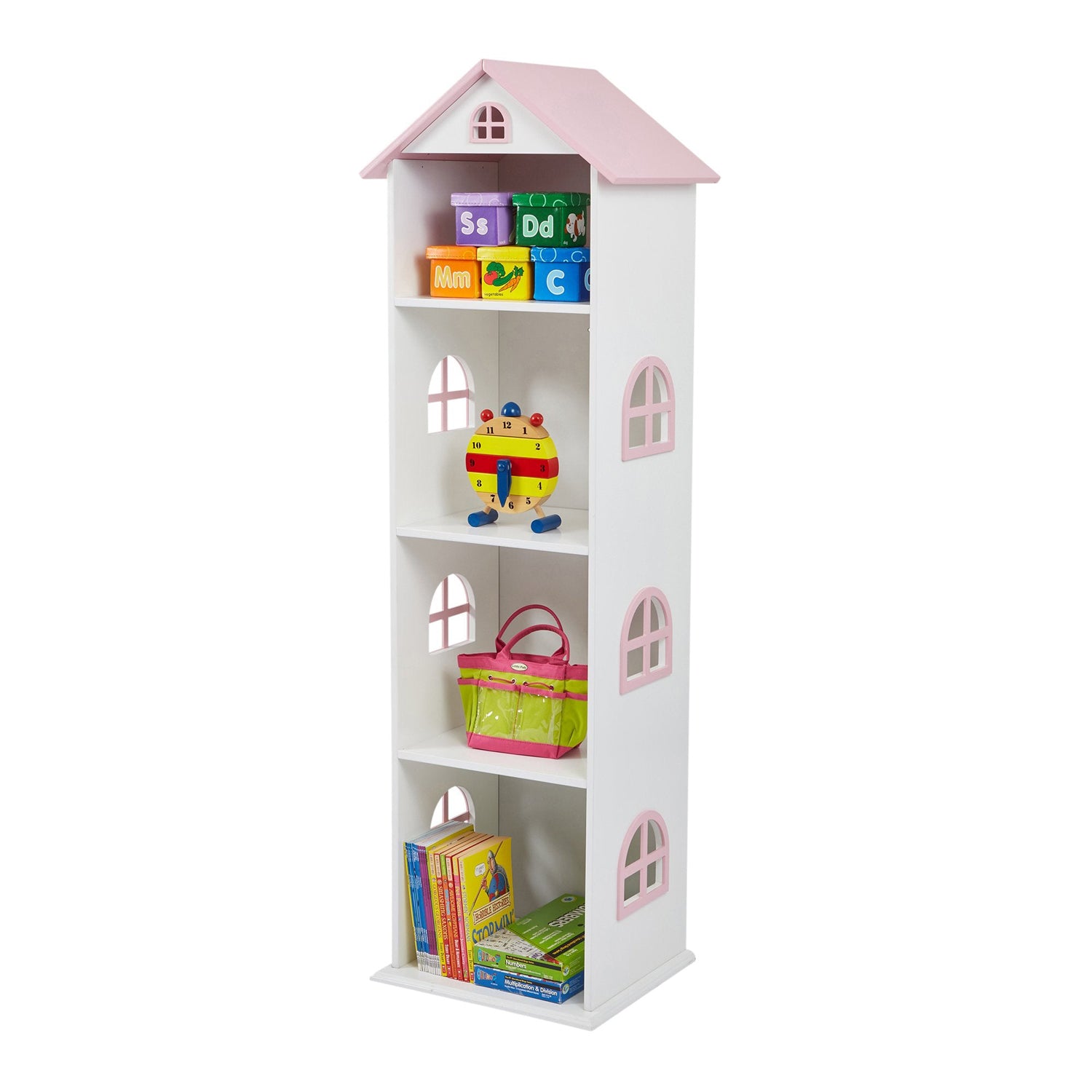 Tall White Dolls House Bookcase by Liberty House Toys