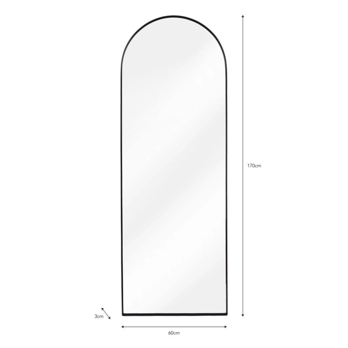 Charlcombe Arched Freestanding Mirror by Garden Trading - Iron