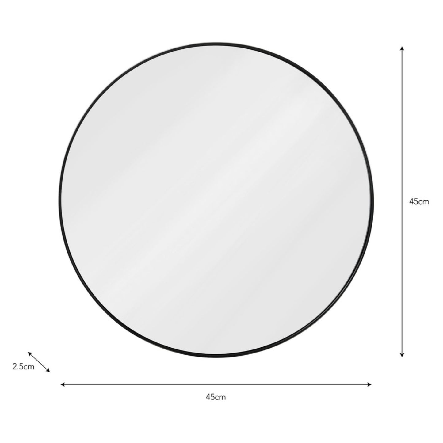 Cherington Round Wall Mirror in 45cm by Garden Trading - Steel