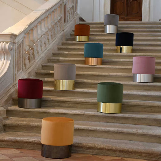 Chione Orange Pouf by Domingo Salotti