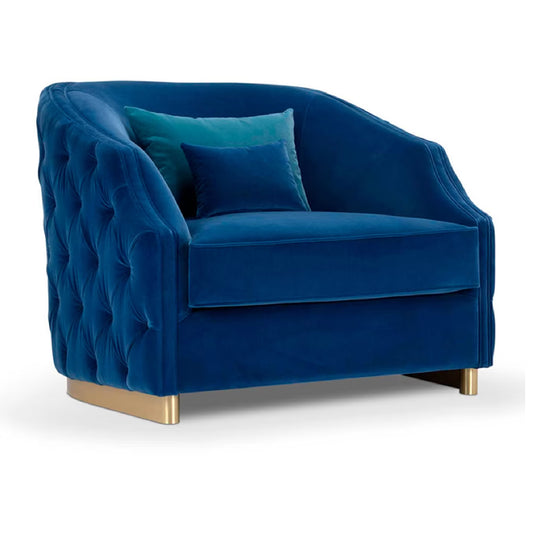 Cleio Large Blue Armchair by Domingo Salotti