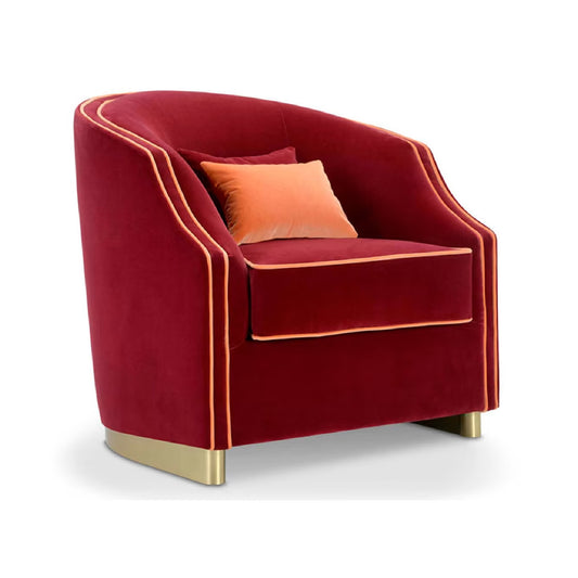 Cleio Small Burgundy Armchair by Domingo Salotti