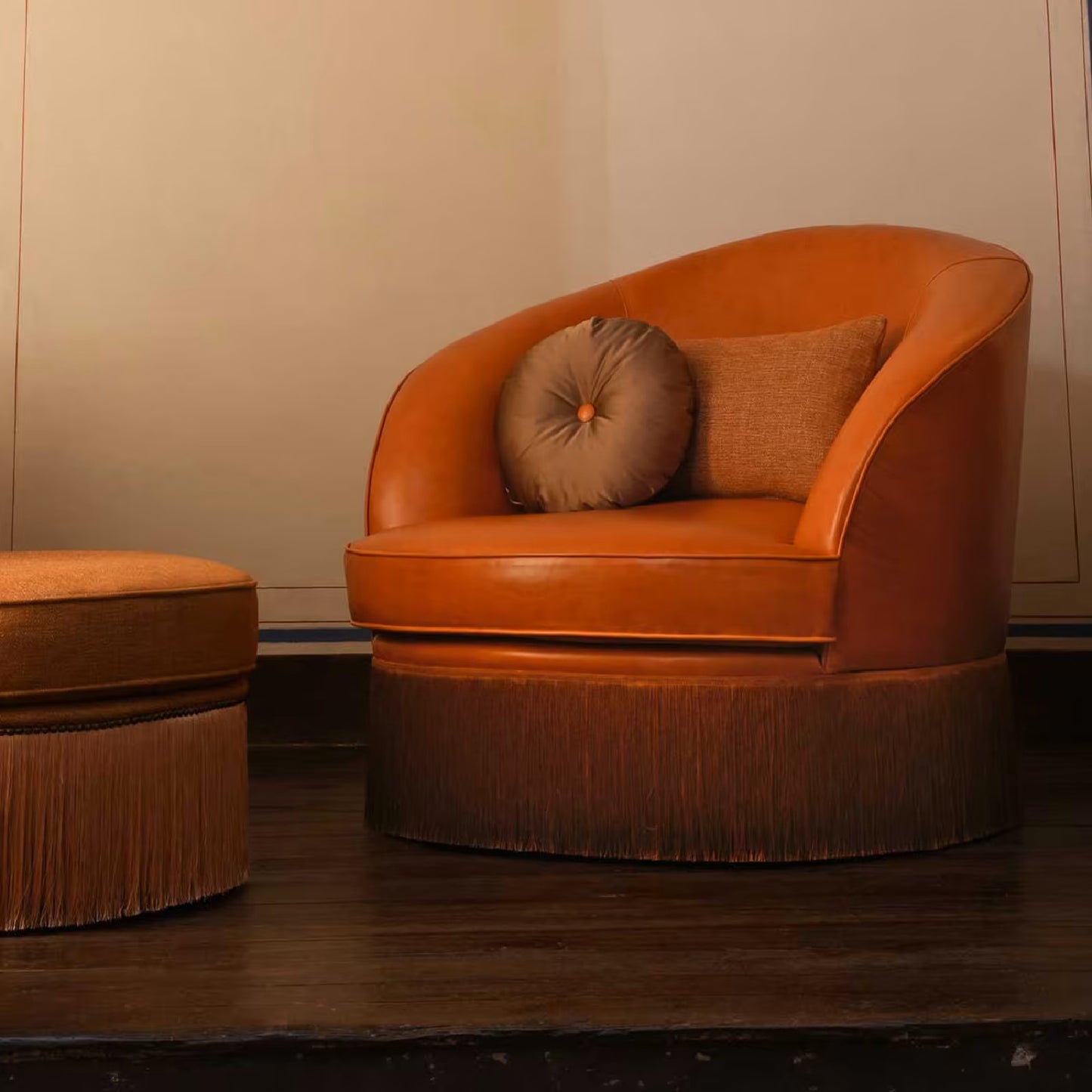 Dione Large Red Leather Armchair by Domingo Salotti