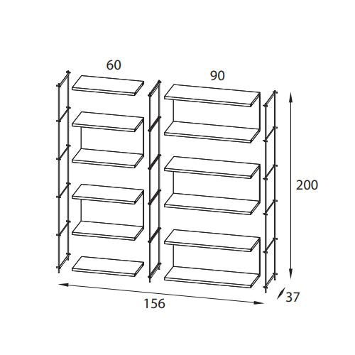 Musa Bookcase Composition 21 By Pezzani