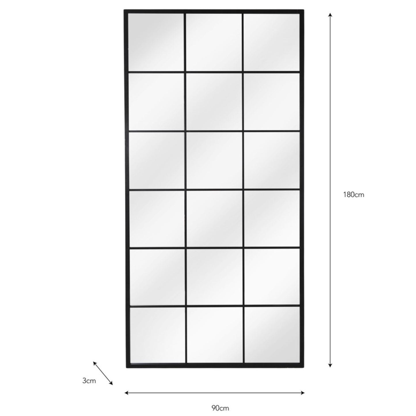Fulbrook Leaning Mirror in 180x90cm by Garden Trading - Steel