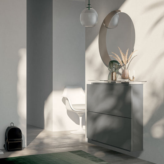 Hosoi wall mounted grey 2 door shoe storage by Birex - myitalianliving