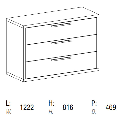 Hot Collection Dresser 3 Drawers