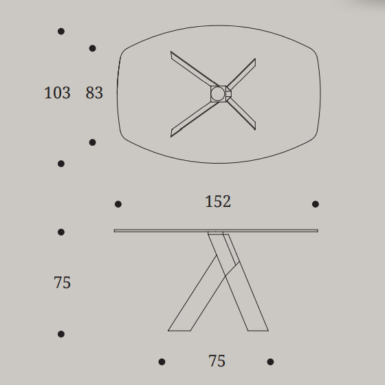 Moa oval fixed wooden dining table by Compar