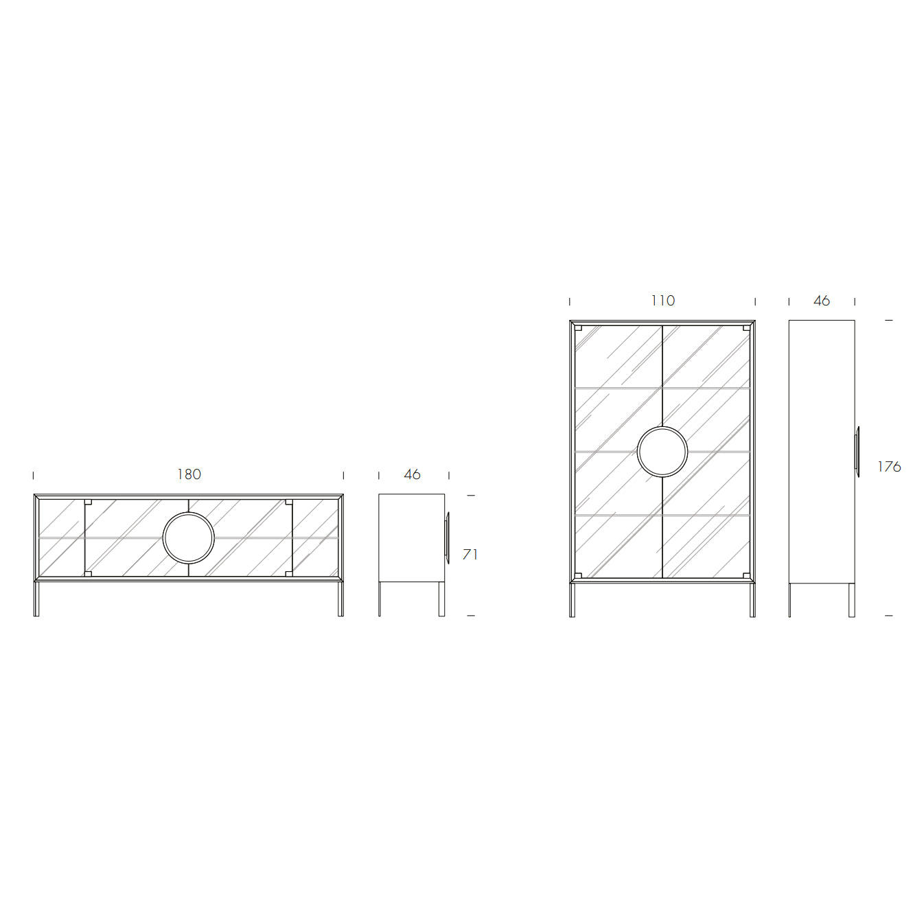 Dot Glass Display Sideboard and Cabinet by Tonin Casa