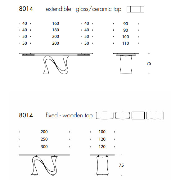 Wave Extendable Table by Tonin Casa