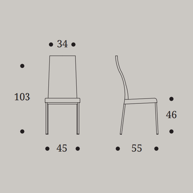 Marilyn tall upholstered dining chair by Compar