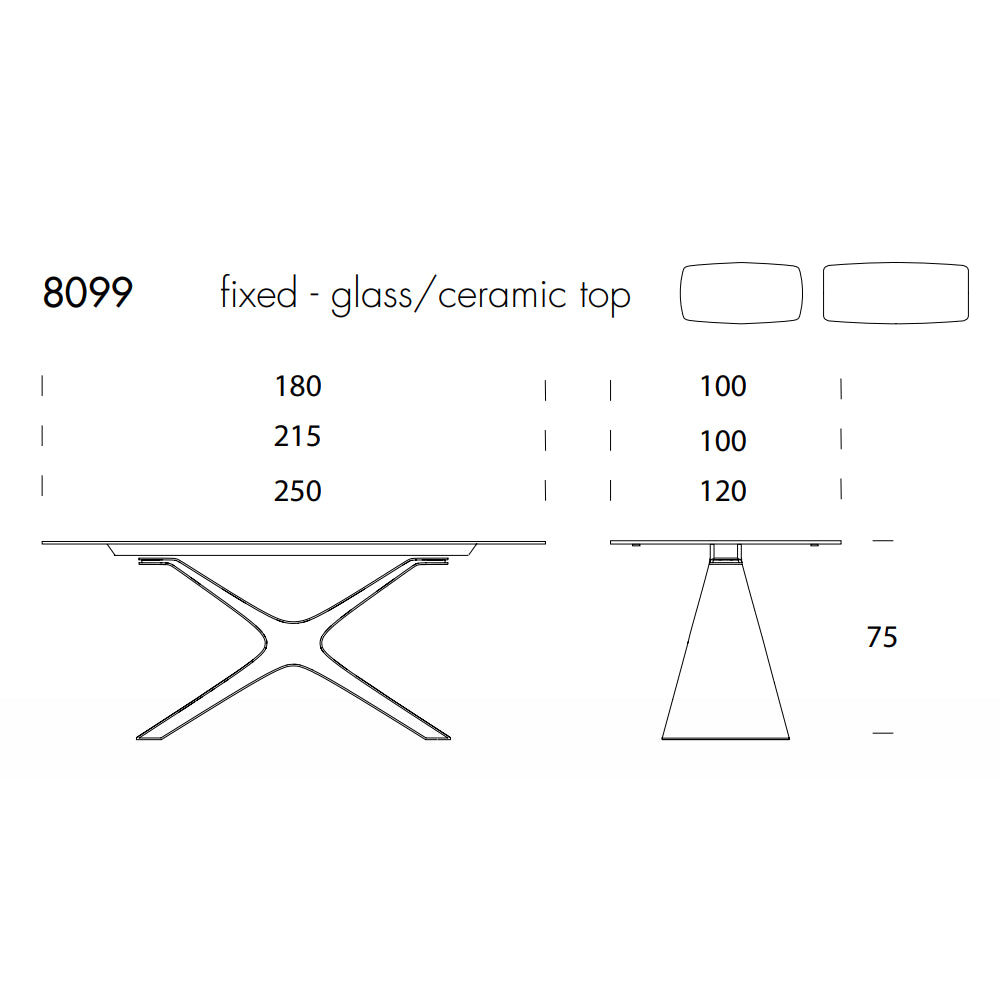 Calliope XXL Fixed Dining Table by Tonin Casa