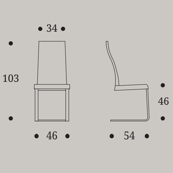 Slim Dining Chair in Upholstery Leather by Compar