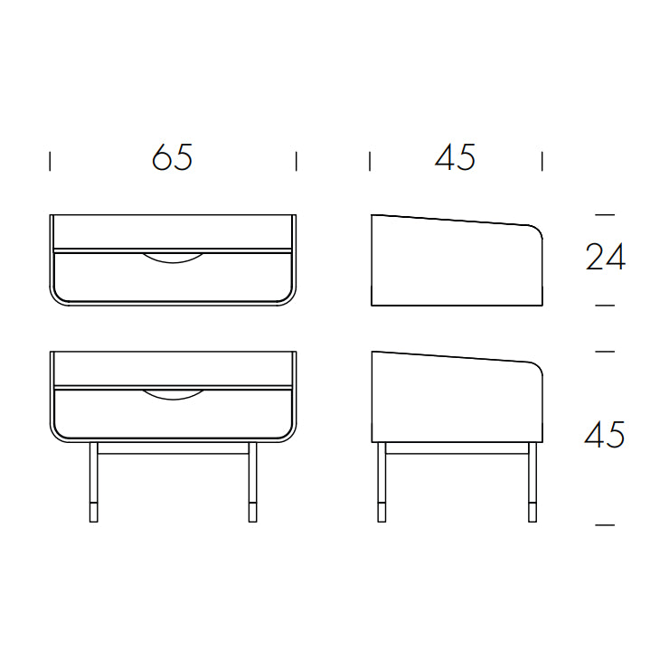Opera Night Bedside Table by Tonin Casa