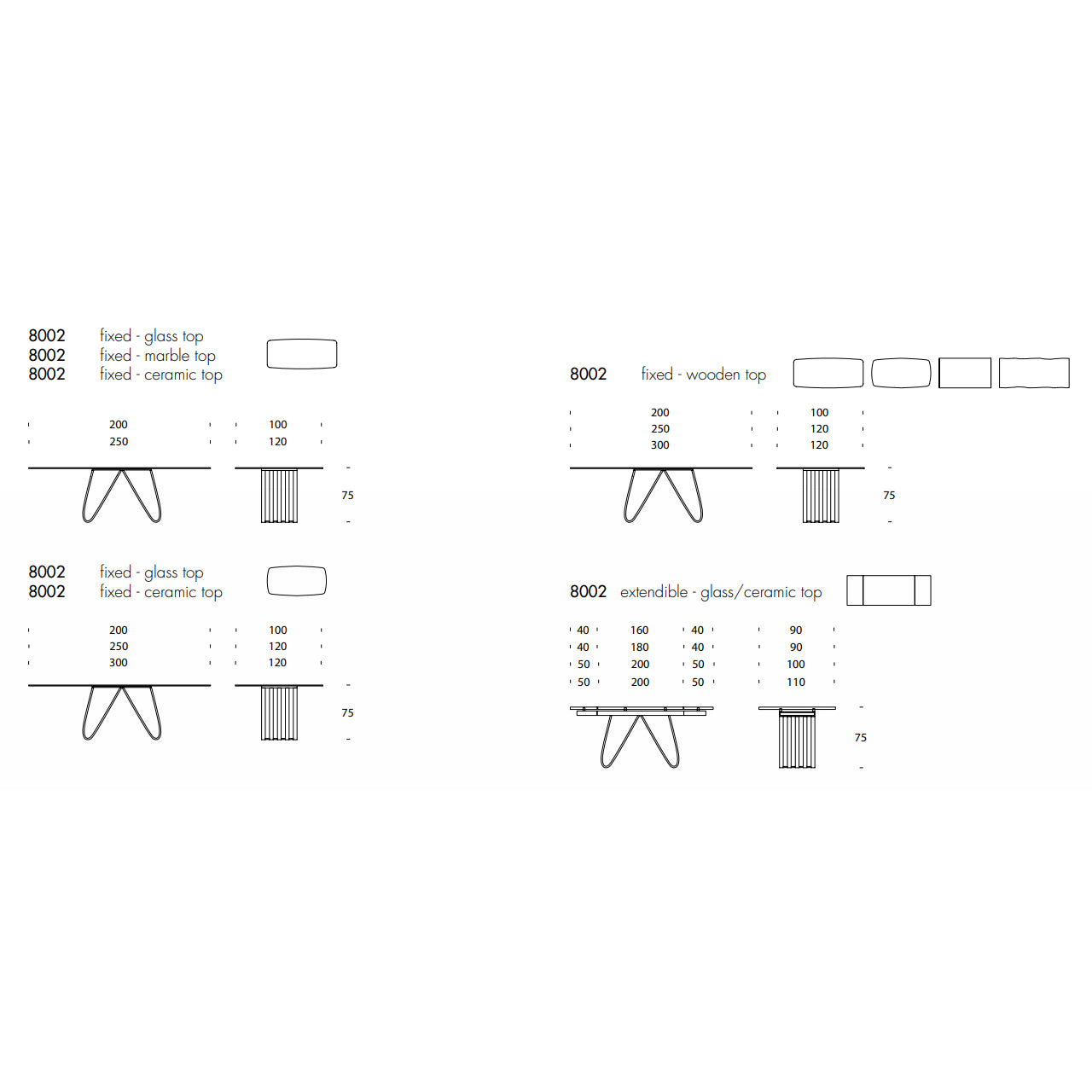 Arpa Fixed Table by Tonin Casa