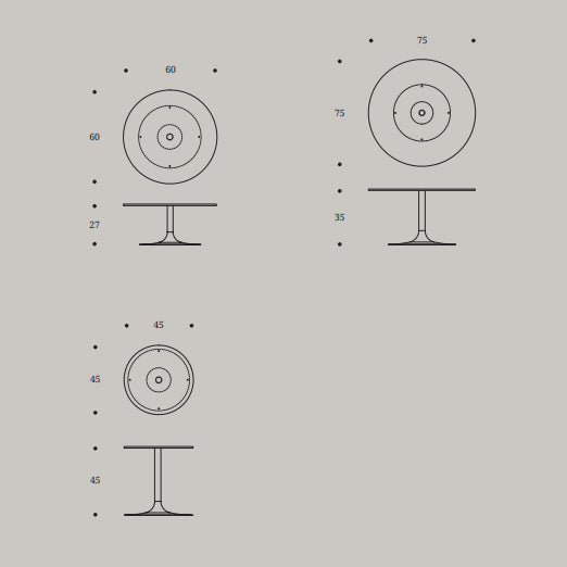 Club 75 Ceramic Round Coffee Table by Compar