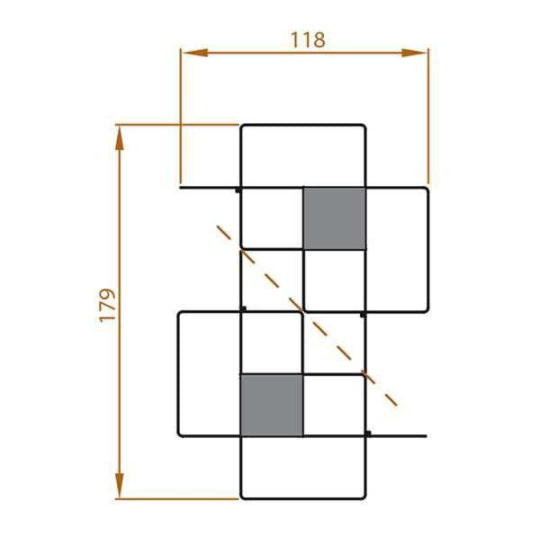 Mondrian Bookcase Wall Mounted Composition 04 by Pezzani