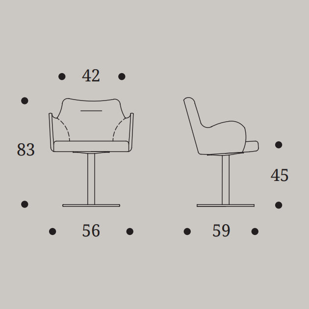 Minnie Swivel Soft Armchair by Compar