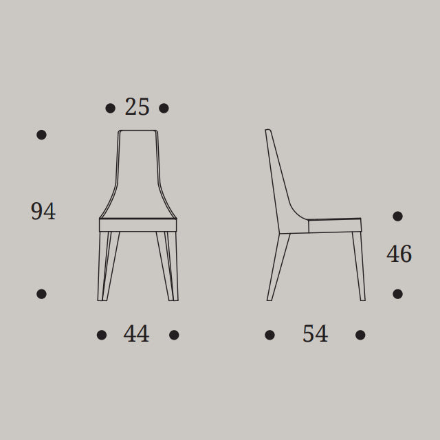 Mila canaletto walnut Chair by Compar
