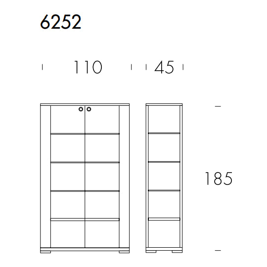 Aurora Canaletto Walnut Showcase Cabinet by Tonin Casa