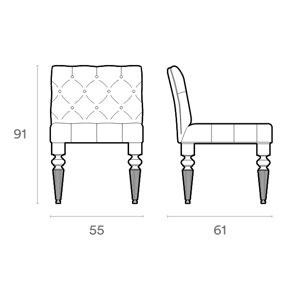 Diva Classic Deep Buttoned Upholstered Chair by Imperial Line