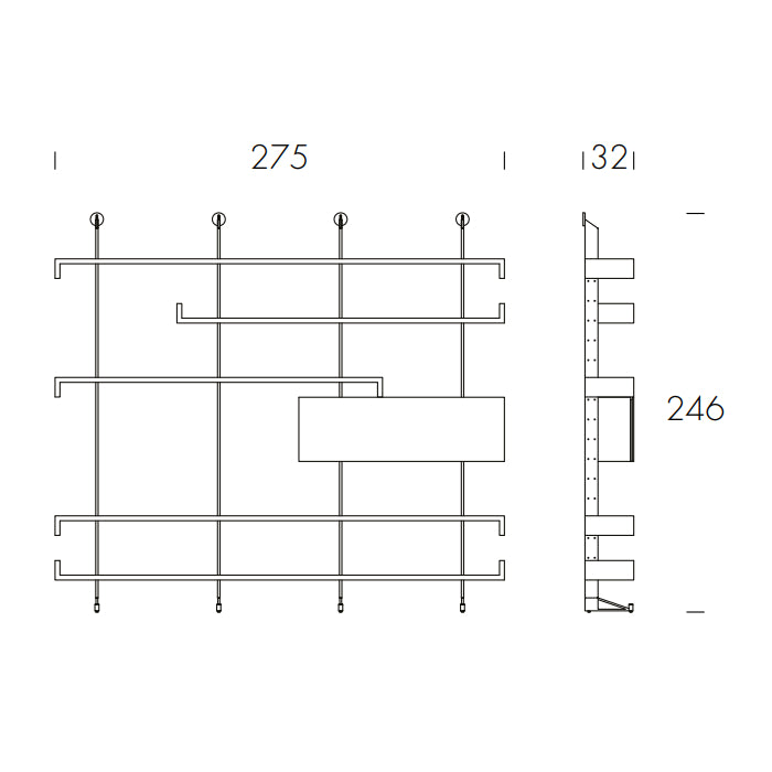 Plan Wall Mounted Bookcase by Tonin Casa