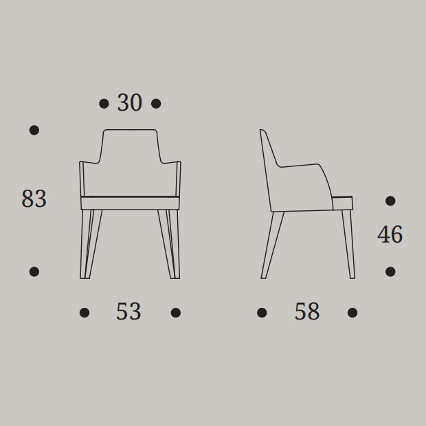 Mila Contemporary Padded Dining Armchair by Compar