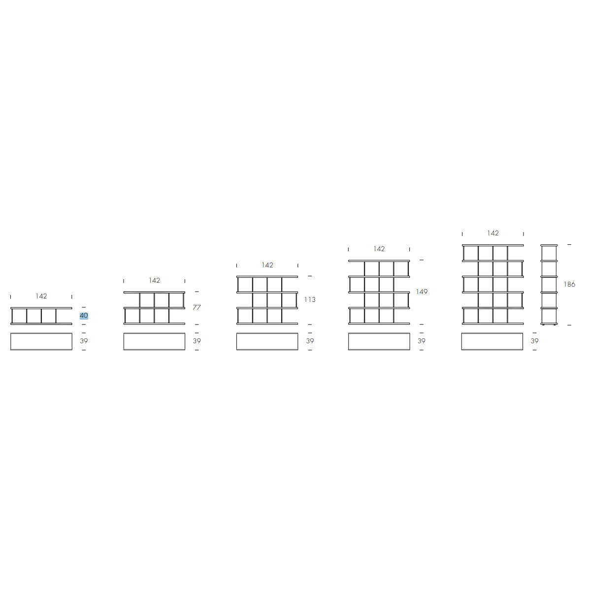 Kaspar Freestanding Bookcase by Tonin Casa